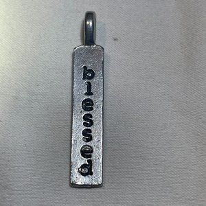 Thirty One 31 BLESSED PENDANT (6162) Silver Reva stamp charm